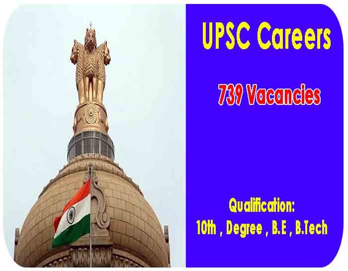 UPSC Job Recruitment 2022- 739 Combined Defence Service and other Vacancies