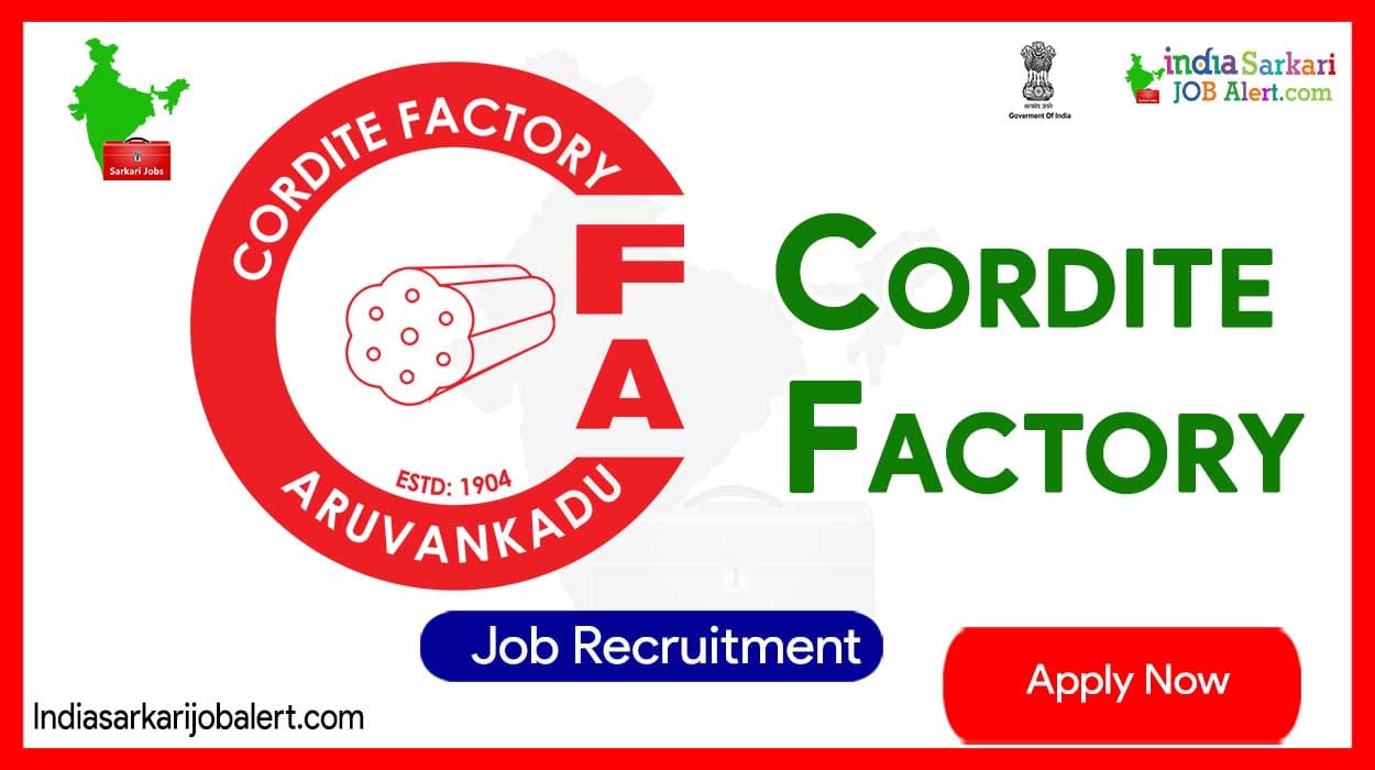 Cordite Factory Aruvankadu New Job Recruitment 2023: Apply for 150 Process Worker Vacancies… 12th Pass Can apply…